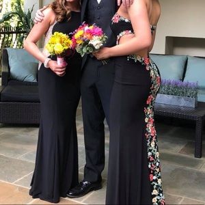 Floral/black Faviana Prom Dress